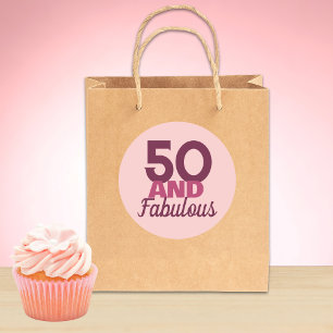 50 and Fabulous Mug Classic Round Sticker