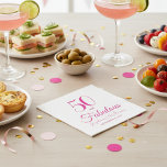 50 and Fabulous Name Date 50th Birthday Party Napkin<br><div class="desc">Fifty and Fabulous script minimal pink and 50th birthday party napkin that you can personalize with your name and date and send out for your fiftieth birthday party celebration. The words "50 and Fabulous" are set using popular script font typography. The text colors can be changed using the edit menu....</div>