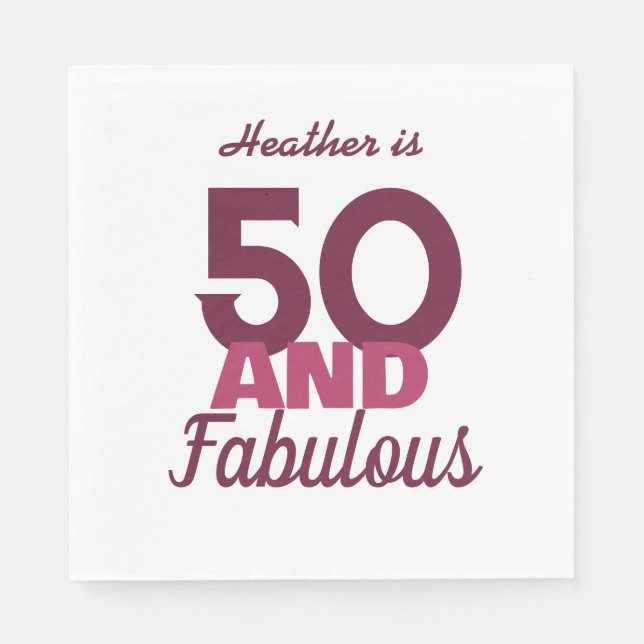 50 and Fabulous  Napkin (Front)
