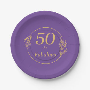 50 and Fabulous  Paper Plate