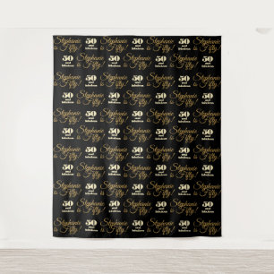 50 and Fabulous Party Backdrop Step and Repeat Tapestry