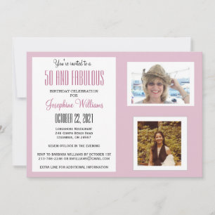 50 and Fabulous Party Photos Invitation