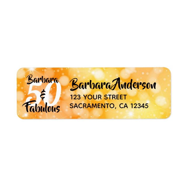 50 and Fabulous Personalised Birthday Part (Front)