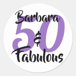 50 and Fabulous Personalised Birthday Party Classic Round Sticker