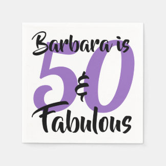 50 and Fabulous Personalised Birthday Party Napkin