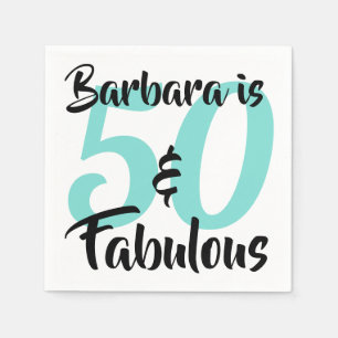 50 and Fabulous Personalised Birthday Party Napkin