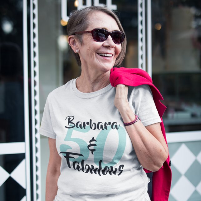 50 and Fabulous Personalised Birthday Party Plus Size T-Shirt (Creator Uploaded)