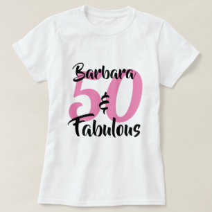 50 and Fabulous Personalised Birthday Party T-Shirt