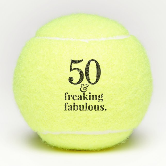 50 and Fabulous Personalised Birthday Tennis Balls (Front)