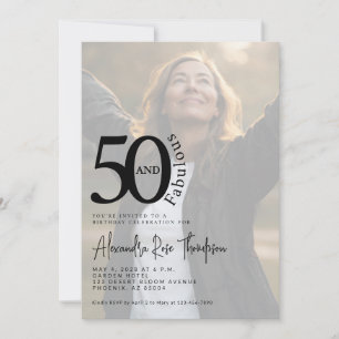 50 and Fabulous Photo 50th Birthday Party Invitation