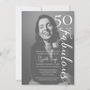 50 and Fabulous Photo Birthday Party Invitation 