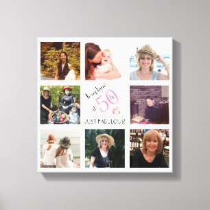 50 and Fabulous Photo Collage Keepsake   Canvas Print