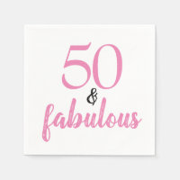 50 and fabulous pink and black birthday