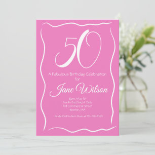 50 and Fabulous Pink Birthday Invitation