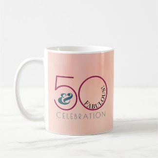 50 and Fabulous Pink Birthday Party Keepsake Coffee Mug