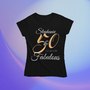 50 and Fabulous Pink Personalised Birthday Party T T-Shirt