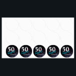 50 and fabulous pink, silver and teal glitter<br><div class="desc">Crisp, simple fun design to celebrate your fiftieth year birthday, or anniversary. Fifty years of Fabulous text in white, sassy pink, and glamourous bright blue cursive font. Elegant pink teal silver and blue faux glitter effect adds a hint of sparkle. Also available with white background. Original graphic design. Personalise the...</div>
