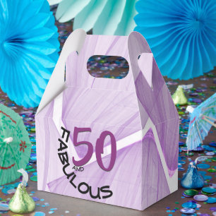 50 and Fabulous   Purple & Black Birthday Theme Favour Box