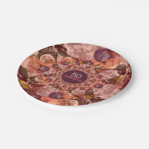 50 And Fabulous Purple Pink Kaleidoscope Balloons Paper Plate
