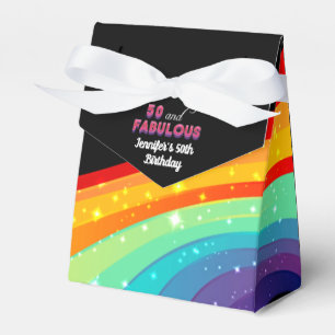 50 and Fabulous Rainbow Sparkle Birthday  Party Favour Box