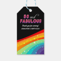 50 and Fabulous Rainbow Sparkle Birthday Thank You