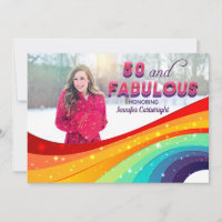 50 and Fabulous Rainbow Sparkle Photo Birthday