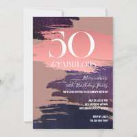 50 and Fabulous Rose Gold Abstract 50th Birthday