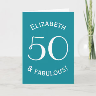 50 and Fabulous Simple Style Custom Colour A03 Card