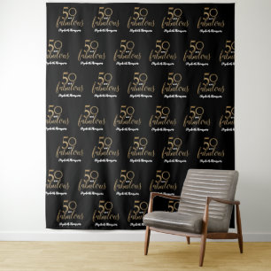 50 and fabulous Step and Repeat 50th birthday  Tapestry