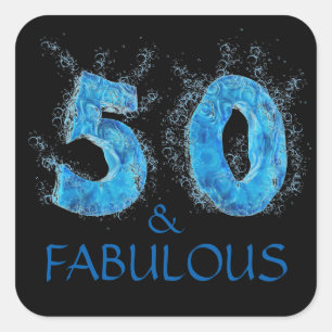 50 and Fabulous Swimmer Swimming 50th Birthday Square Sticker