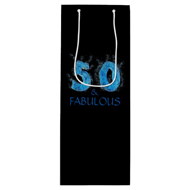 50 and Fabulous Swimmer Swimming 50th Birthday Wine Gift Bag (Front)