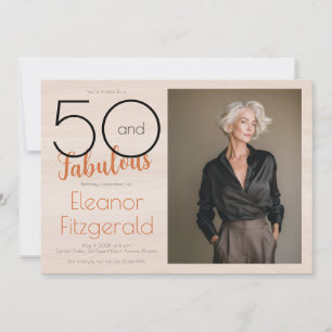 50 and Fabulous Terracotta 50th Birthday Party  Invitation