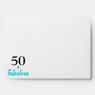 50 and Fabulous Turquoise Birthday Party Envelope