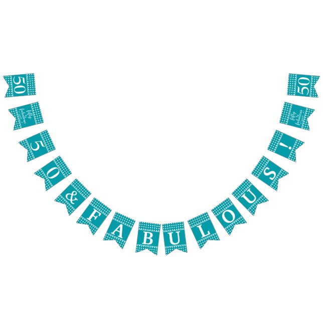 50 And Fabulous Turquoise White Dots Bunting (All)