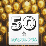 50 and Fabulous Typgraphy Birthday Celebration Magnet<br><div class="desc">Are you ready to celebrate the fabulousness of 50? Our 50 and Fabulous 50th Year Birthday Celebration Magnet is the perfect way to commemorate your milestone 50th birthday bash party celebrations! This modern typography text magnet boldly proclaims "Fifty and Fabulous" in black and eye-catching turquoise blue, making it a must-have...</div>