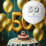 50 and Fabulous Typography Birthday Balloon<br><div class="desc">Are you ready to celebrate turning 50 in style? Look no further than this 50 and Fabulous Typography Birthday Balloon! Featuring an elegant design in striking black and vibrant deep blue lettering in an outline font, on a crisp white background, this balloon is the perfect addition to any 50th birthday...</div>