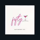 50 and Fabulous Women's 50th Birthday Party Napkin<br><div class="desc">Celebrate the 50th birthday for a fabulous woman with these fun hot pink cocktail design fifty and fabulous napkins.  Personalise with your message at the bottom.</div>