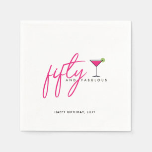 50 and Fabulous Women's 50th Birthday Party Napkin