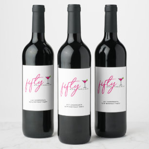 50 and Fabulous Women's 50th Birthday Party Wine Label