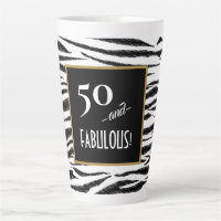 50 and FABULOUS Zebra Print Retro Menu Board