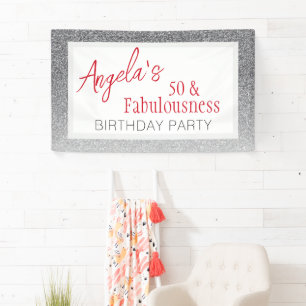 50 and Fabulousness Script 50th Birthday Banner
