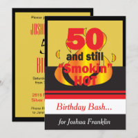 50 and Still Smokin Hot | 50th Birthday Invitation