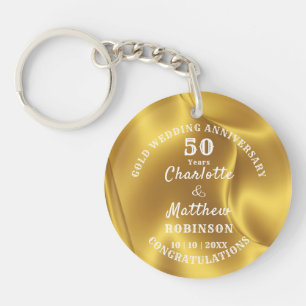 50 Anniversary Gold Wedding Personalised keychain