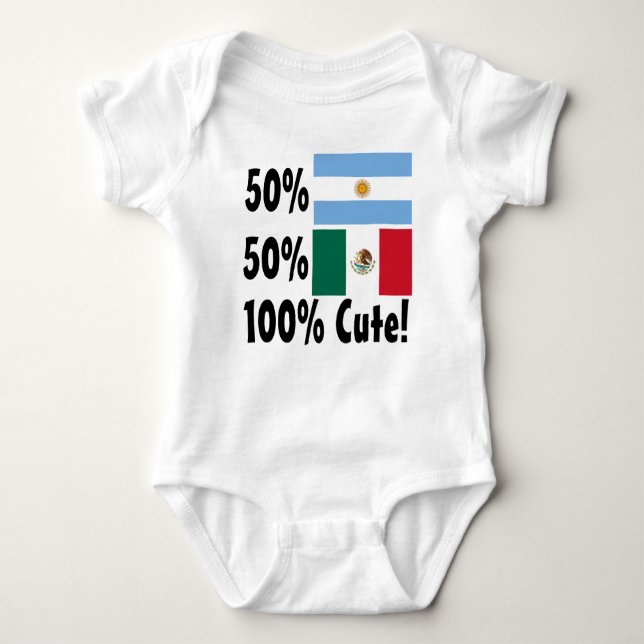 50% Argentina 50% Mexican 100% Cute Baby Bodysuit (Front)