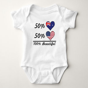 50% Australian 50% American 100% Beautiful Baby Bodysuit