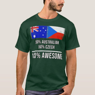 50 Australian 50 Czech 100 Awesome Gift for Czech  T-Shirt