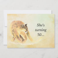 50 Birthday Party Invite Custom Cougar Humour