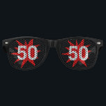 50 Birthday retro Shades / Fun Party Sunglasses<br><div class="desc">Party Sunglasses: Classic retro party shades with text "50 50" - fun Birthday fashion,  wedding anniversary,  office celebrations</div>