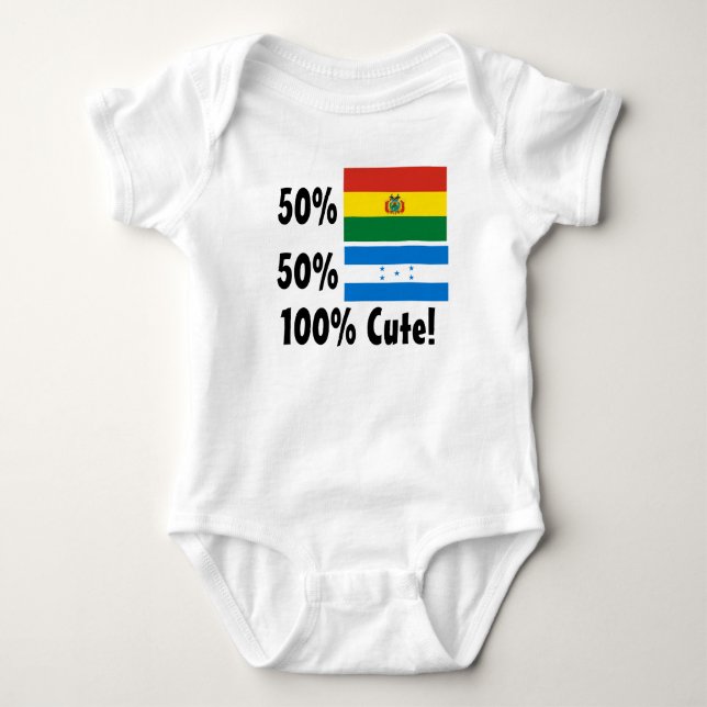50% Bolivian 50% Honduran 100% Cute Baby Bodysuit (Front)