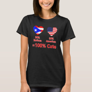 50 Boricua 50 American 100 Cute Half Patriotic Fla T-Shirt